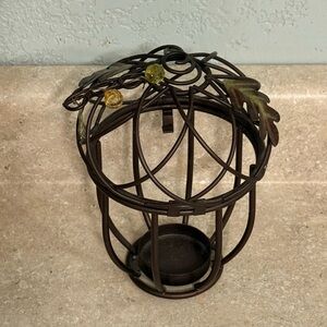 Decorative Brown Metal Acorn Candle Holder